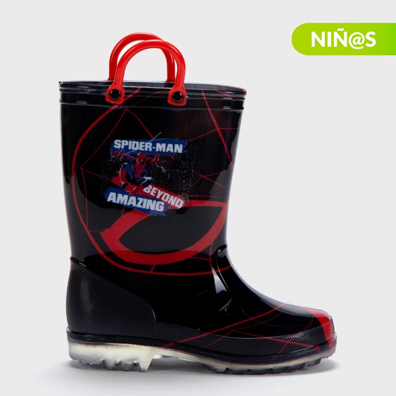 MARVEL - Botas de lluvia con luces L Rain K SP Spider-Man Marvel Niño Negro