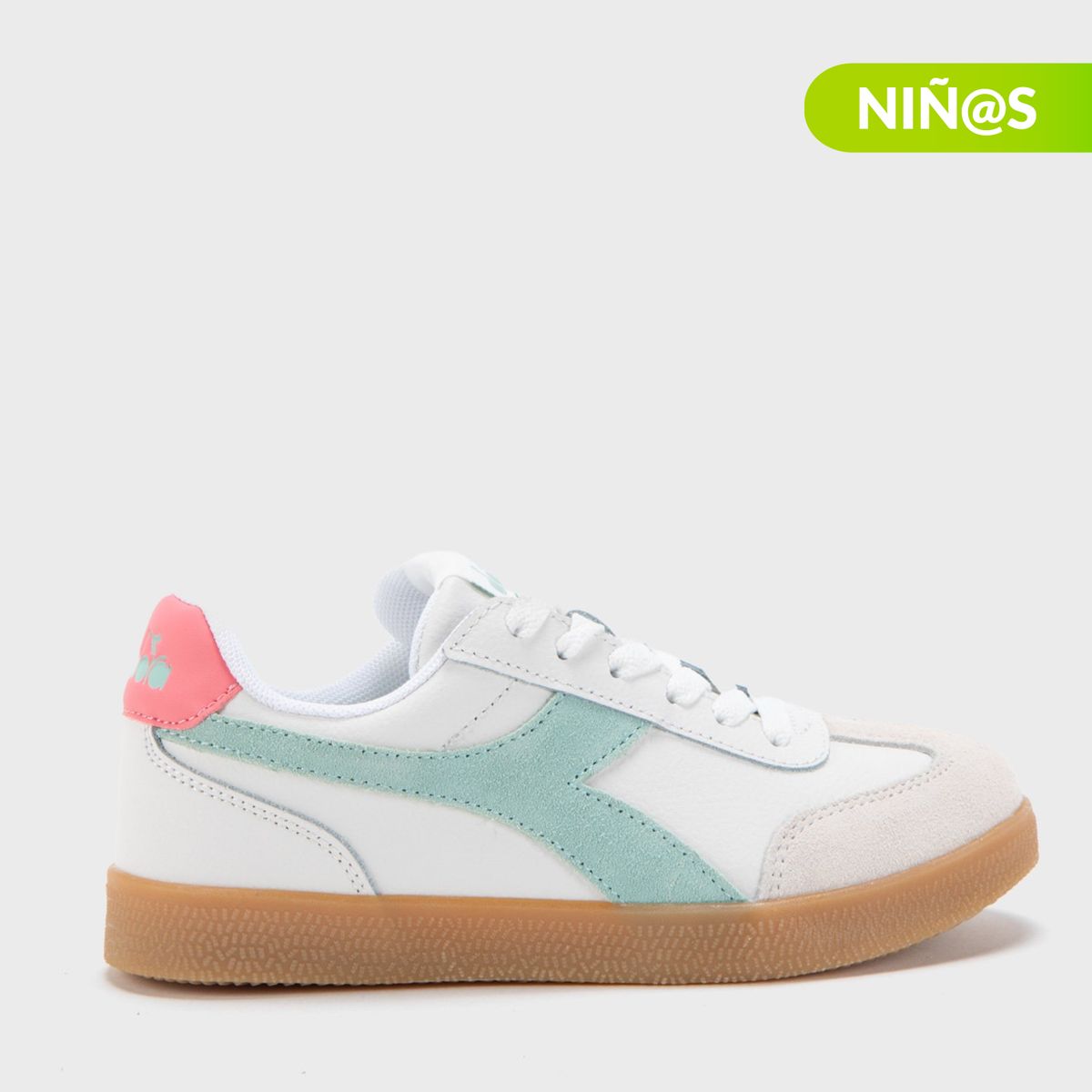 DIADORA - Tenis moda Diadora Bamtelo J Niña Blancos Horma Justa 