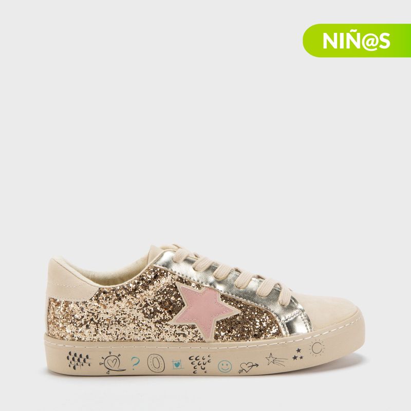 ELV - Tenis moda Elv Sp Stary J Niña Golden Estrella