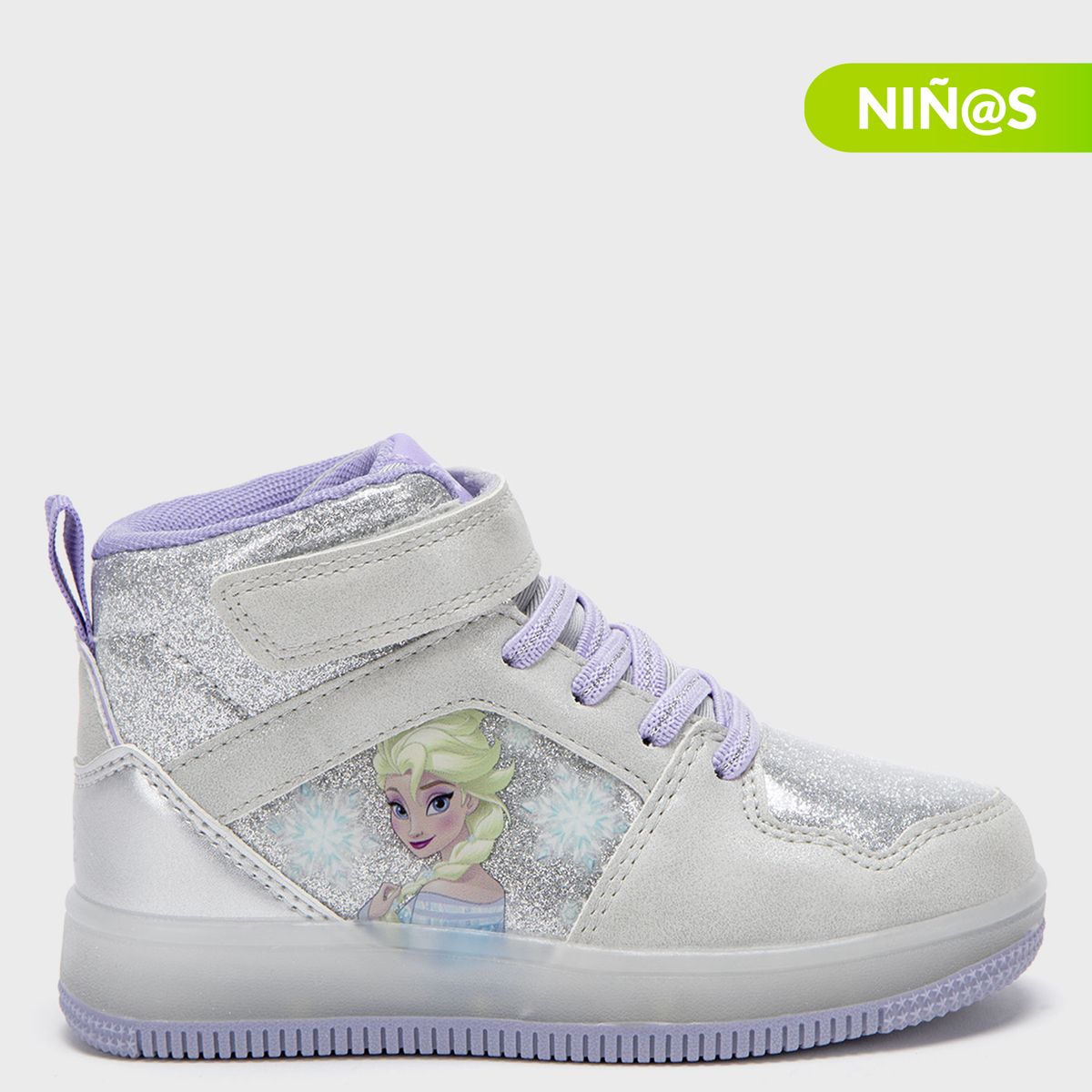 DISNEY - Tenis con luces L Tall I Fr Frozen Disney Niña con Velcro