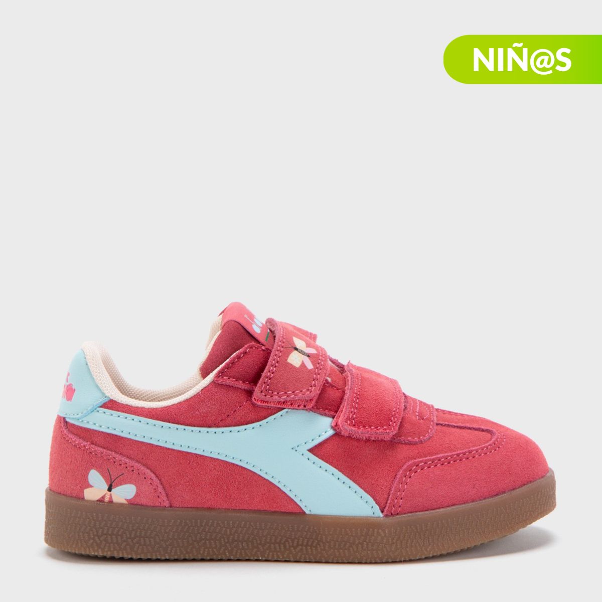 DIADORA - Tenis moda Diadora Bamtelo K Niña con Velcro Horma Justa 