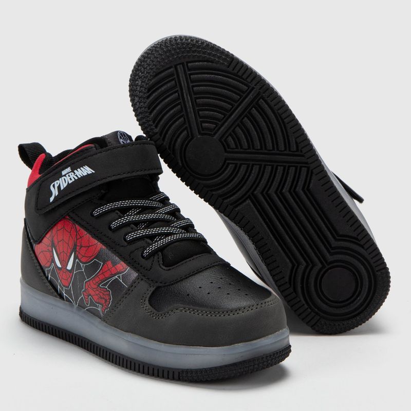 Spider Man Tenis Negros Con Luz Zapatos De Spider Man Con Luces