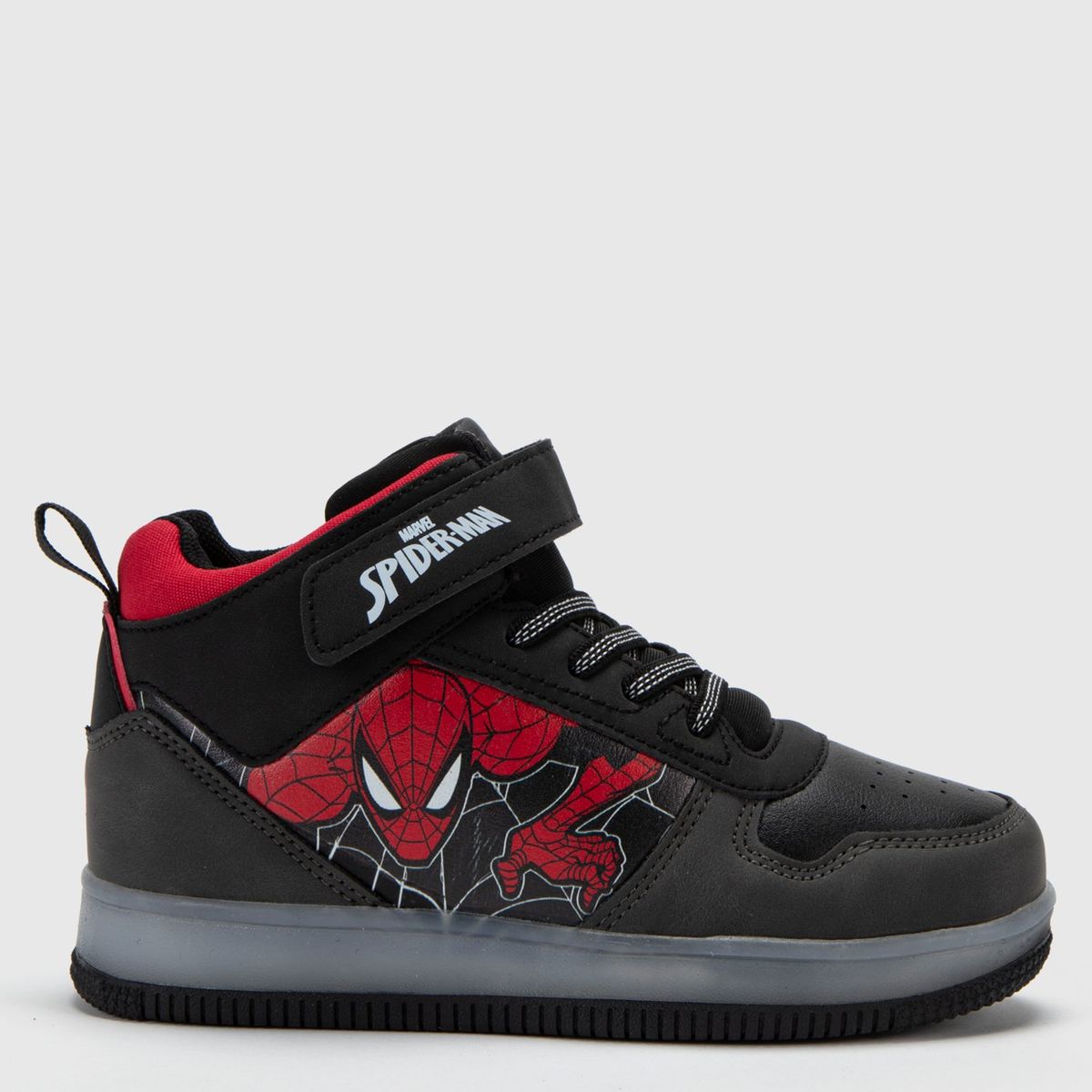 MARVEL - Tenis con luces L Tall K Sp Spider-Man Marvel Niño con Velcro color Negro