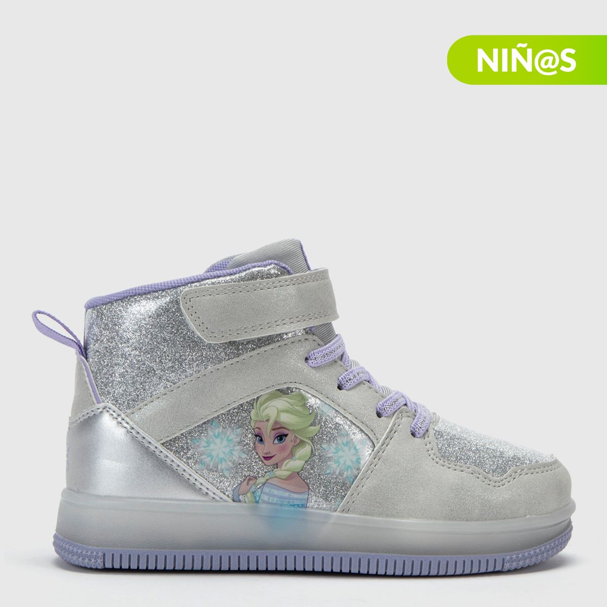 DISNEY - Tenis con luces L Tall K Fr Frozen Disney Niña con Velcro