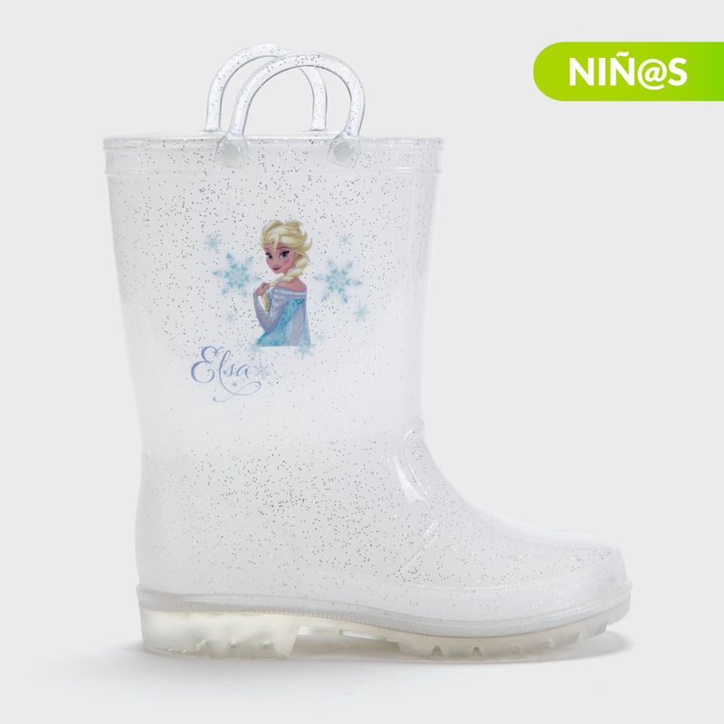 DISNEY - Botas de lluvia con luces L Rain I FR Elsa Frozen Disney Niña Blanco