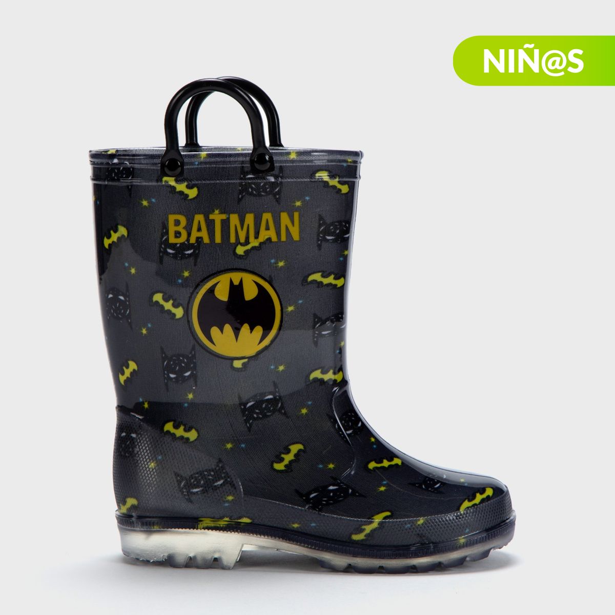 WARNER BROS - Botas de agua con luces L Rain K BT Batman Warner Niño Negras  