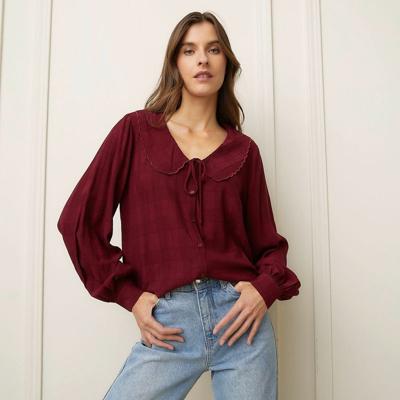 BASEMENT - Blusa Mujer Manga larga globo Basement