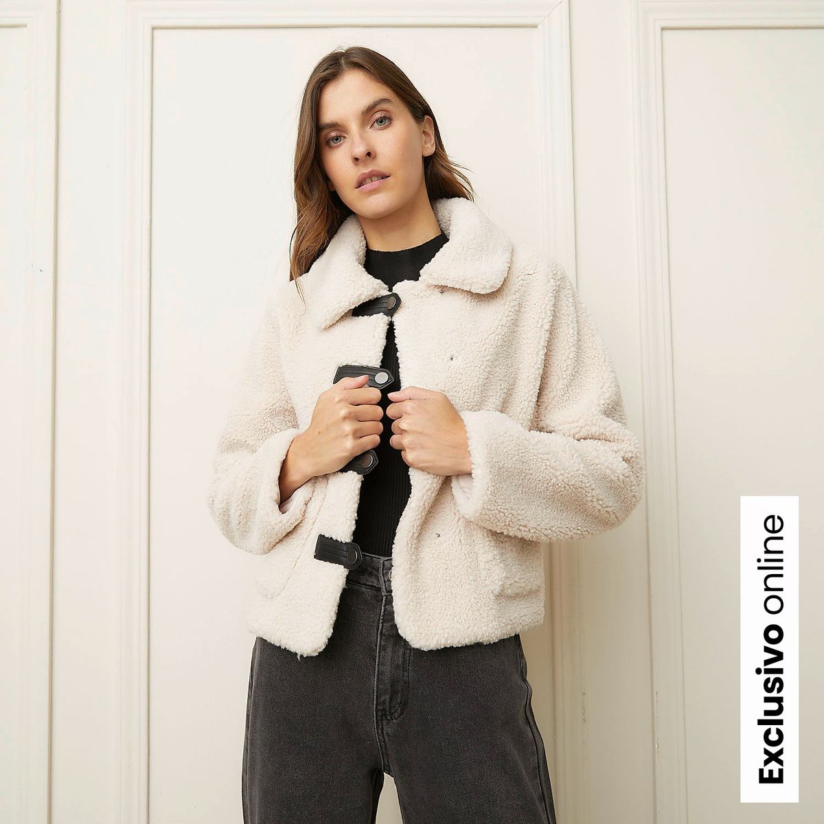 BASEMENT - Chaqueta Mujer Ovejera Recto BASEMENT