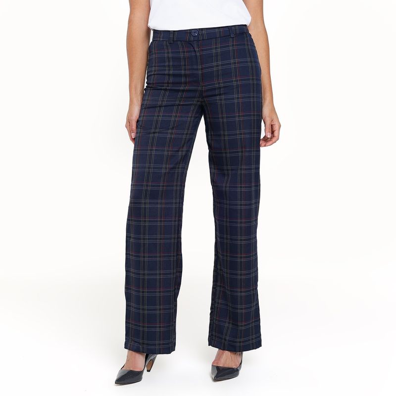 BASEMENT - Pantalón Mujer Tiro medio de Cuadros Basement