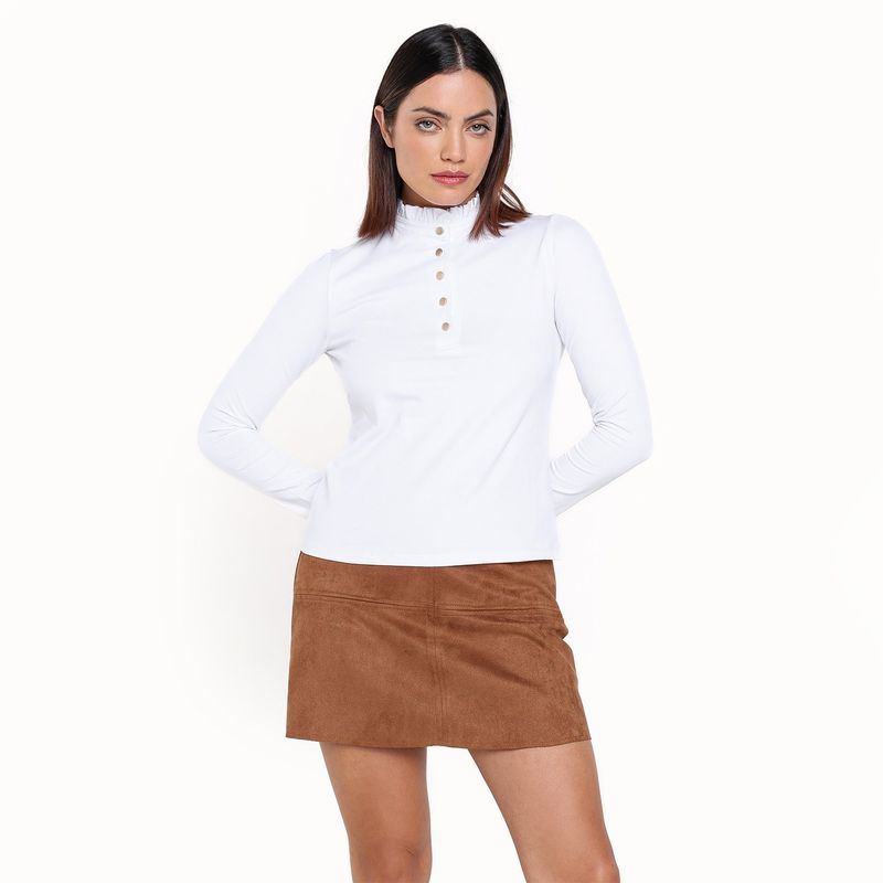 BASEMENT - Blusa Mujer Manga larga de Algodón Basement