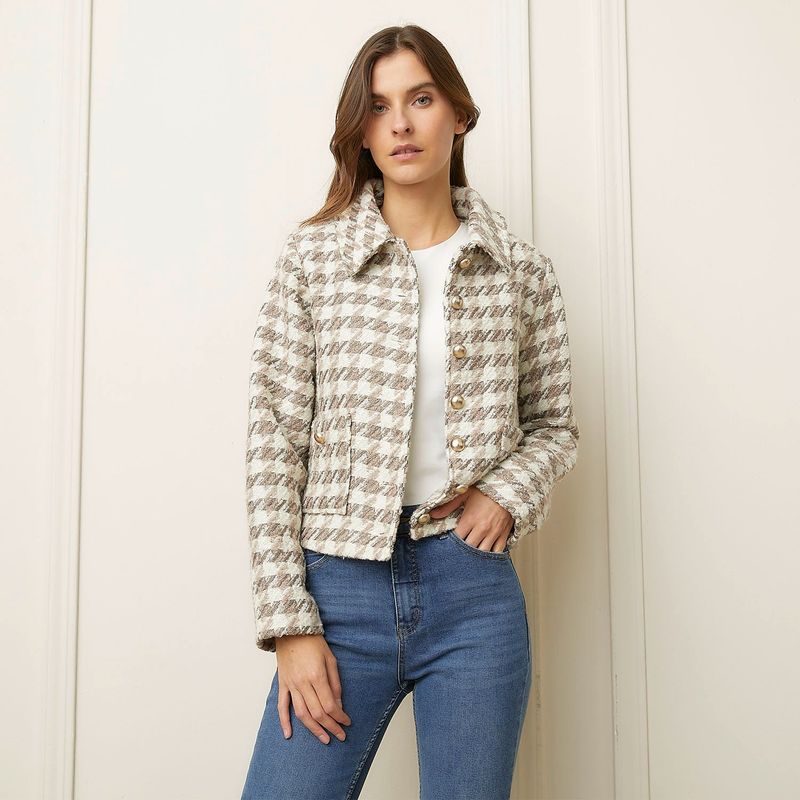 BASEMENT - Chaqueta Mujer de Cuadros Basement