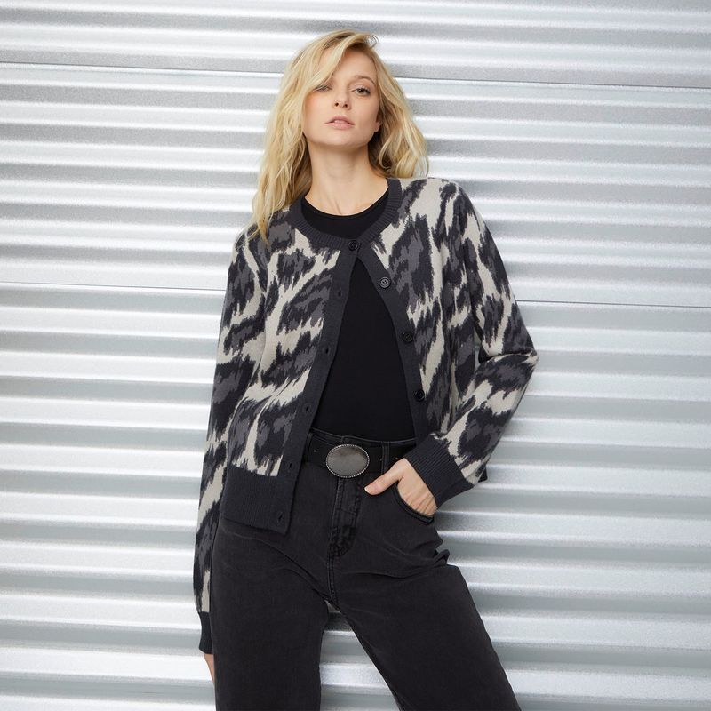 DENIMLAB - Cardigan Mujer con Estampado Denimlab