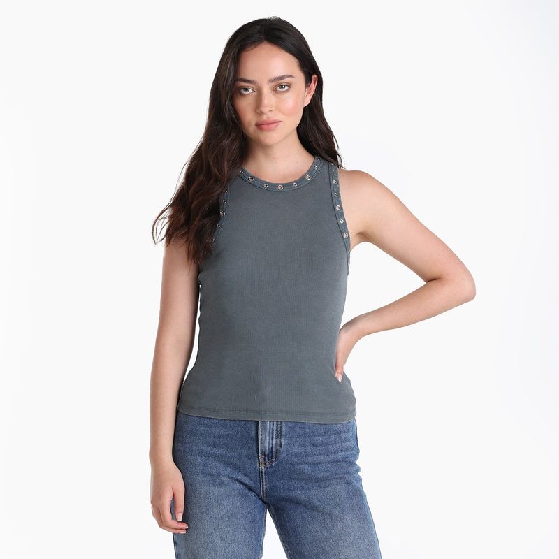 DENIMLAB - Top esqueleto Mujer Sin mangas de Algodón Denimlab