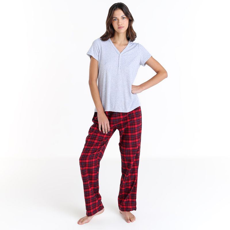 SYBILLA - Pijama completa con pantalón Mujer Largo Manga corta  Sybilla