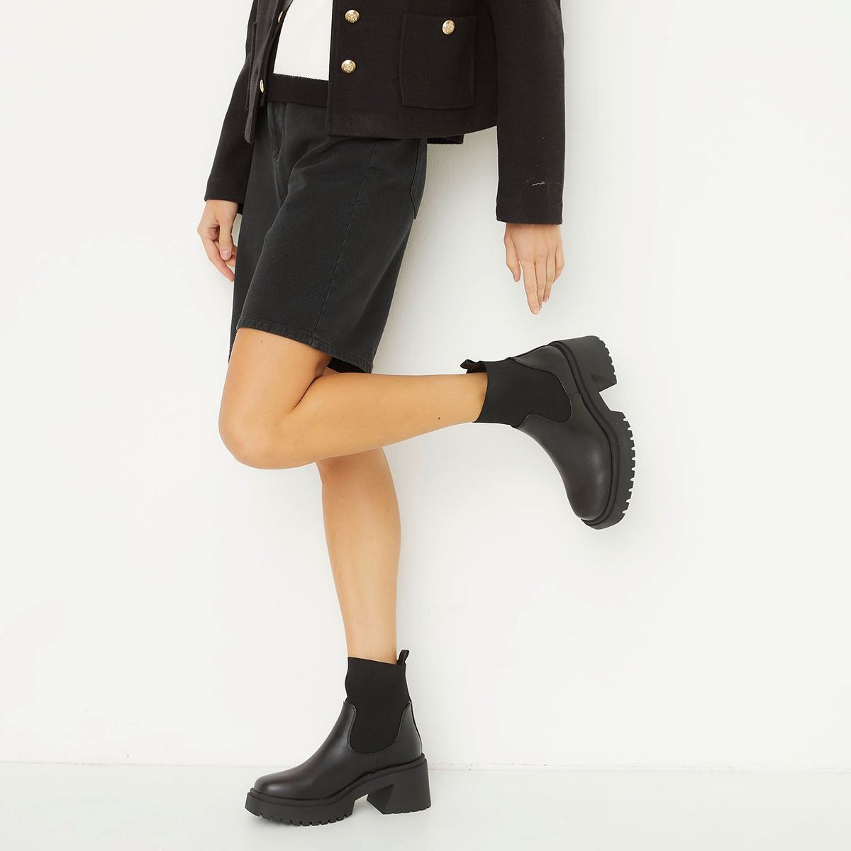 BASEMENT - Botas para Mujer con tacón Cuadrado Carre-J Basement color Negro