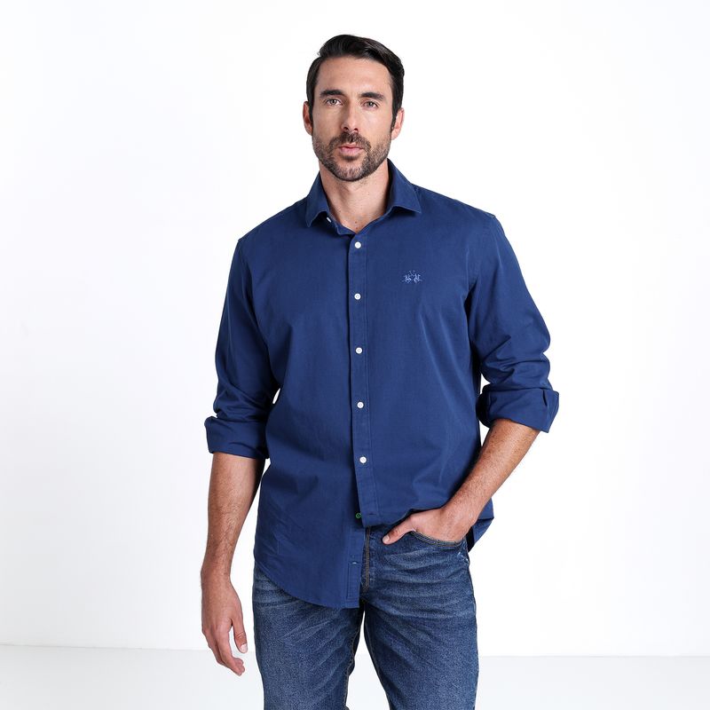 LA MARTINA - Camisa Hombre  Manga larga Recto de Algodón La Martina