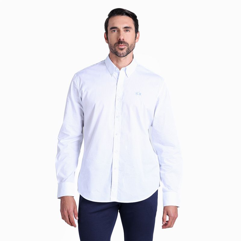 LA MARTINA - Camisa Hombre  Manga larga Recto de Algodón La Martina