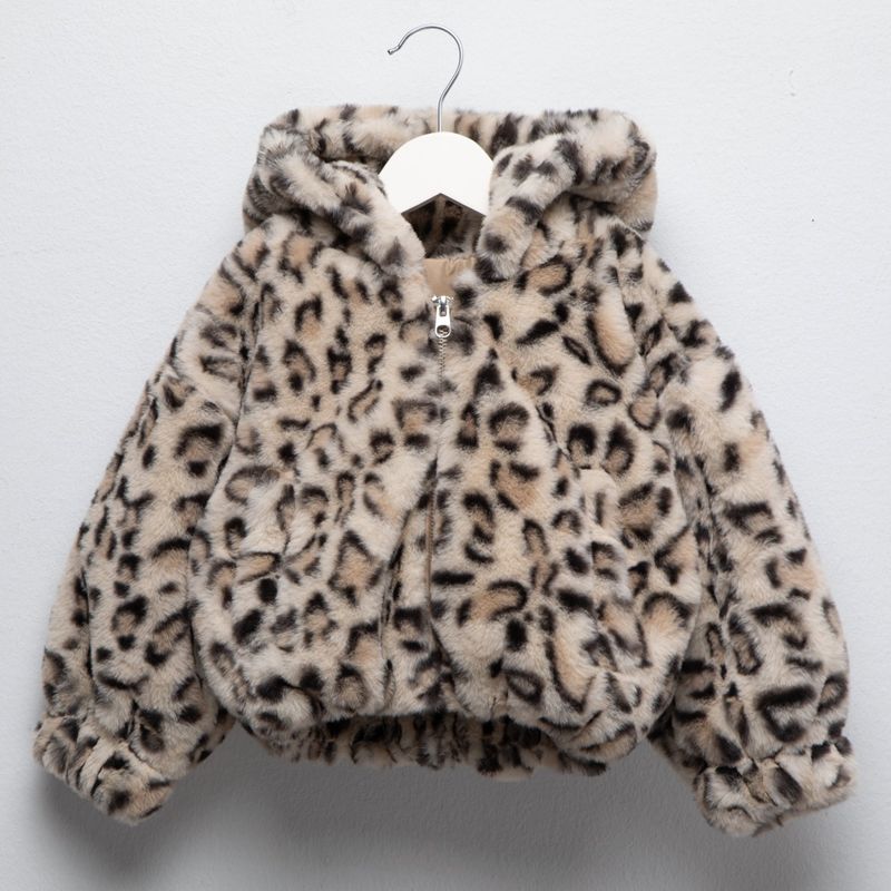 YAMP - Chaqueta para Bebé niña Efecto pelo Efecto pelo Con capucha Yamp