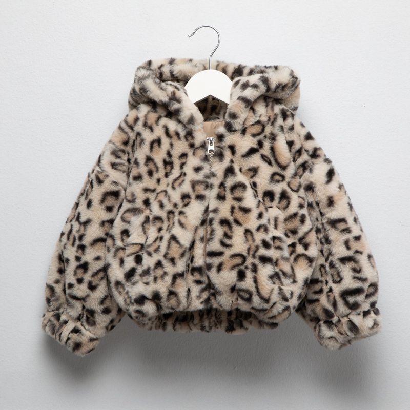 YAMP - Chaqueta para Bebé niña Efecto pelo Efecto pelo Con capucha Yamp