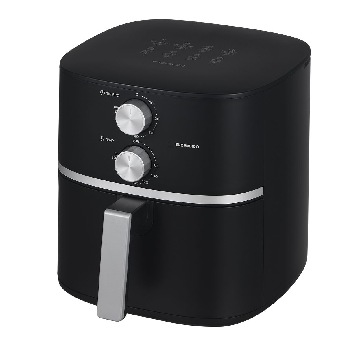 RECCO - Freidora de aire Recco | 5.5 Lts | 1500W | 200°C Temperatura Máxima 