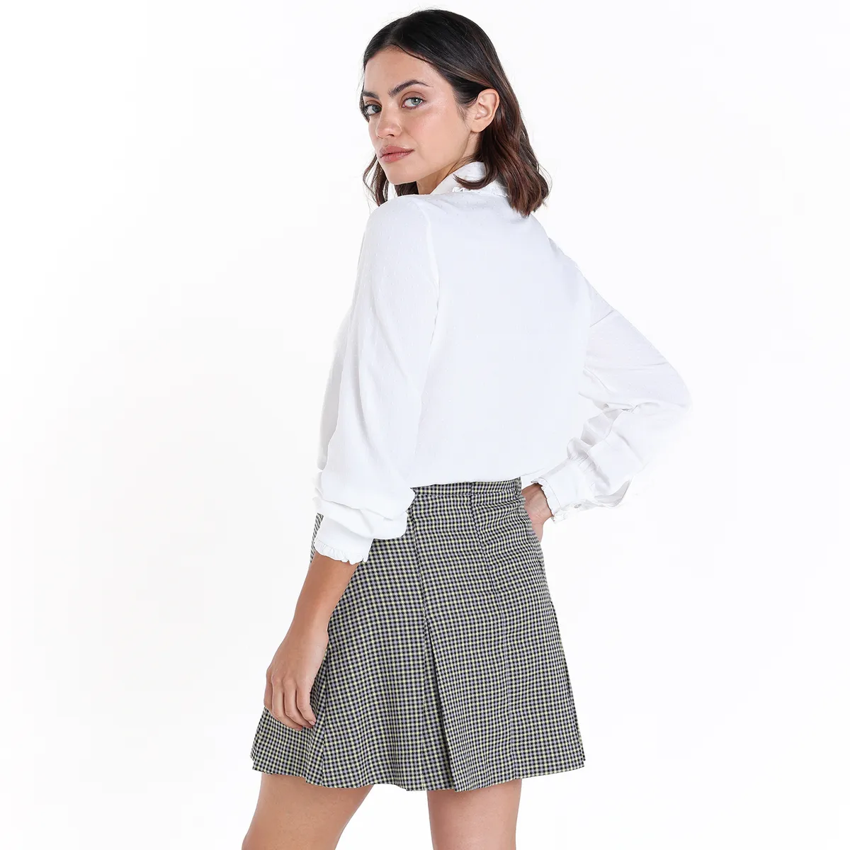 BASEMENT - Falda Mini Mujer de Cuadros Basement