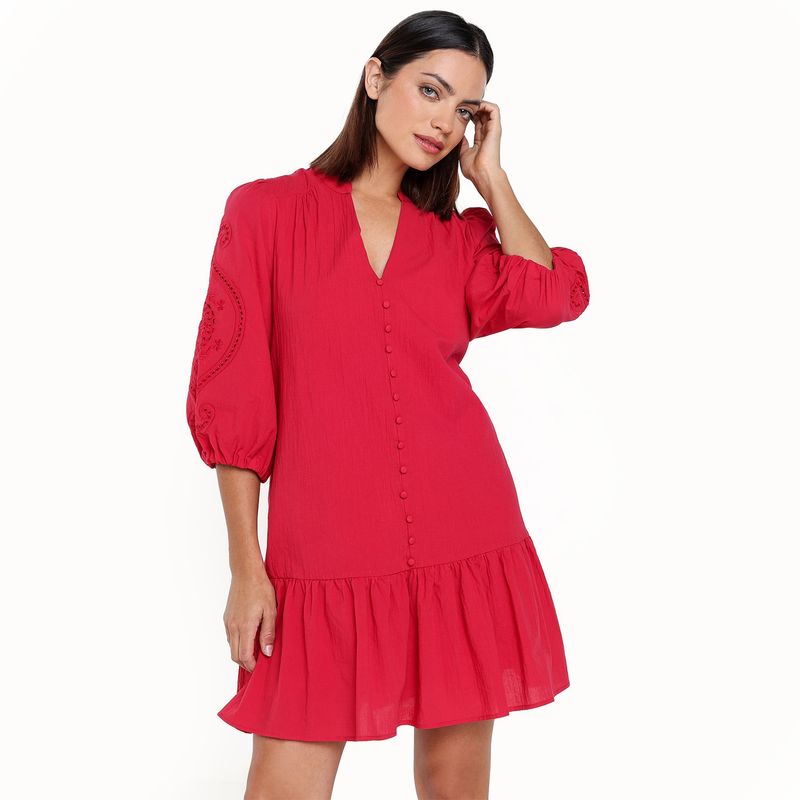 BASEMENT - Vestido Mujer Corto de Algodón Basement