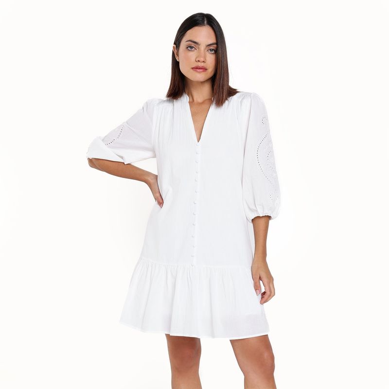 BASEMENT - Vestido Mujer Corto de Algodón Basement