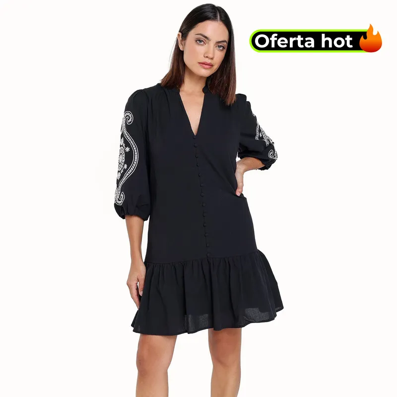 BASEMENT - Vestido Mujer Corto de Algodón Basement