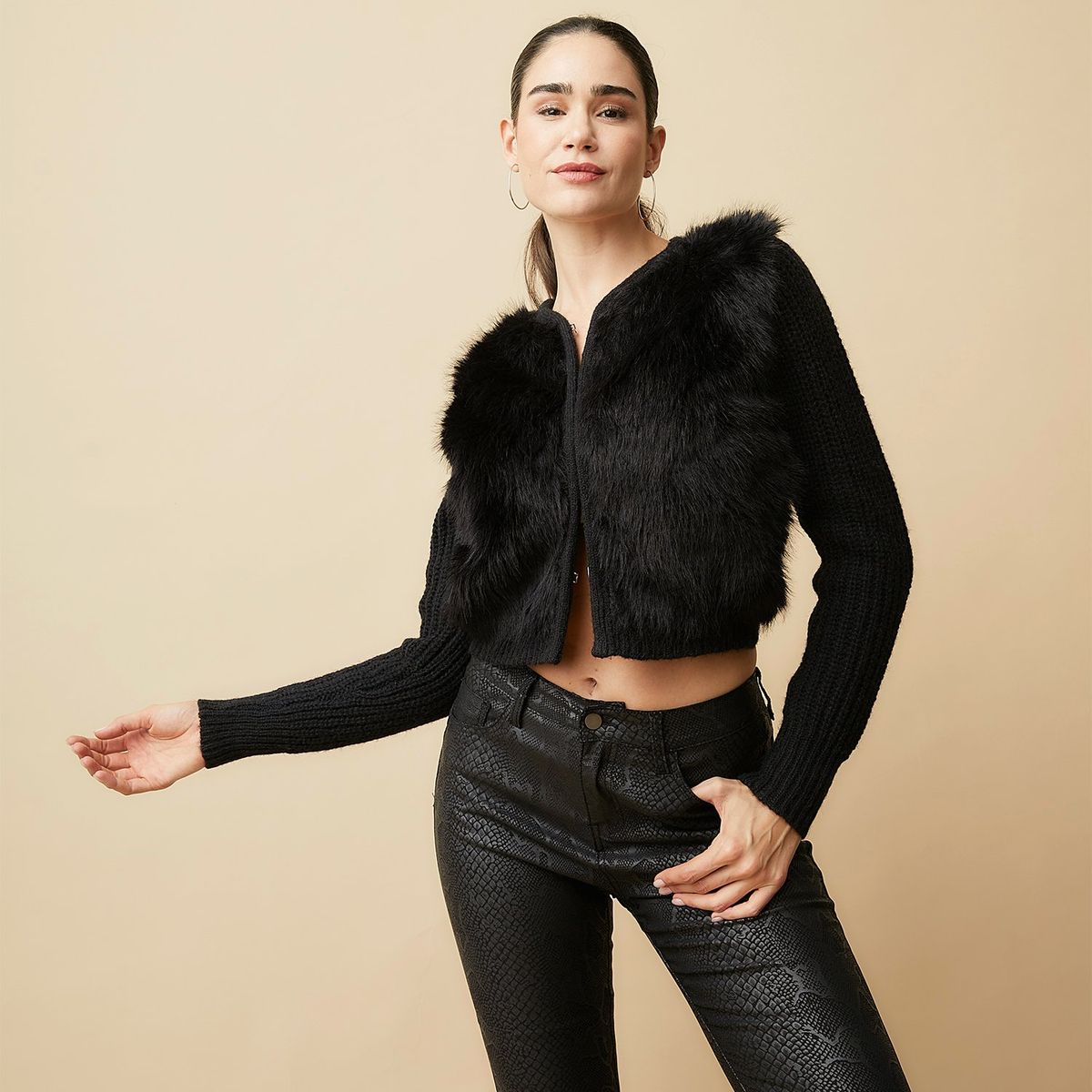 MOSSIMO - Saco Mujer Ovejera Crop Mossimo