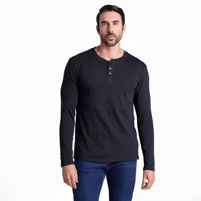 NEWPORT - Camiseta Hombre Manga larga de Algodón Newport