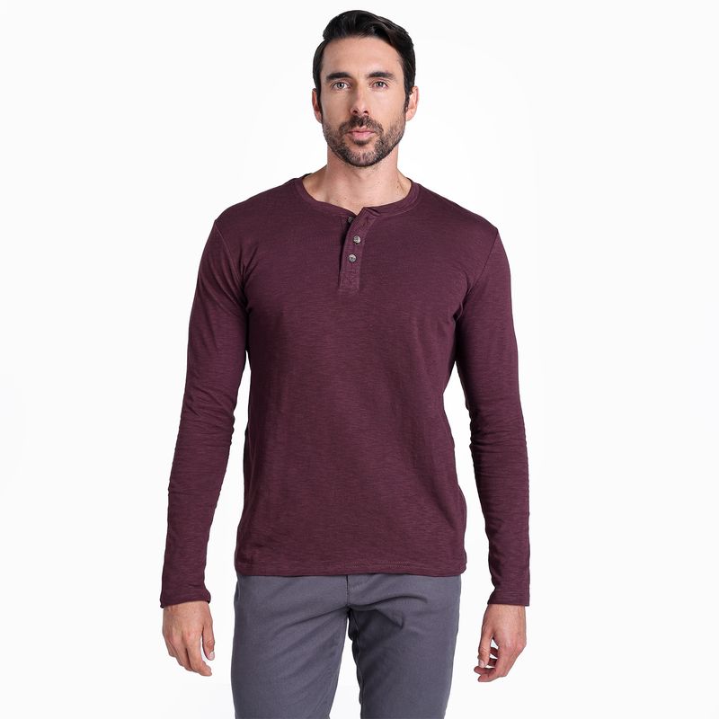 NEWPORT - Camiseta Hombre Manga larga de Algodón Newport