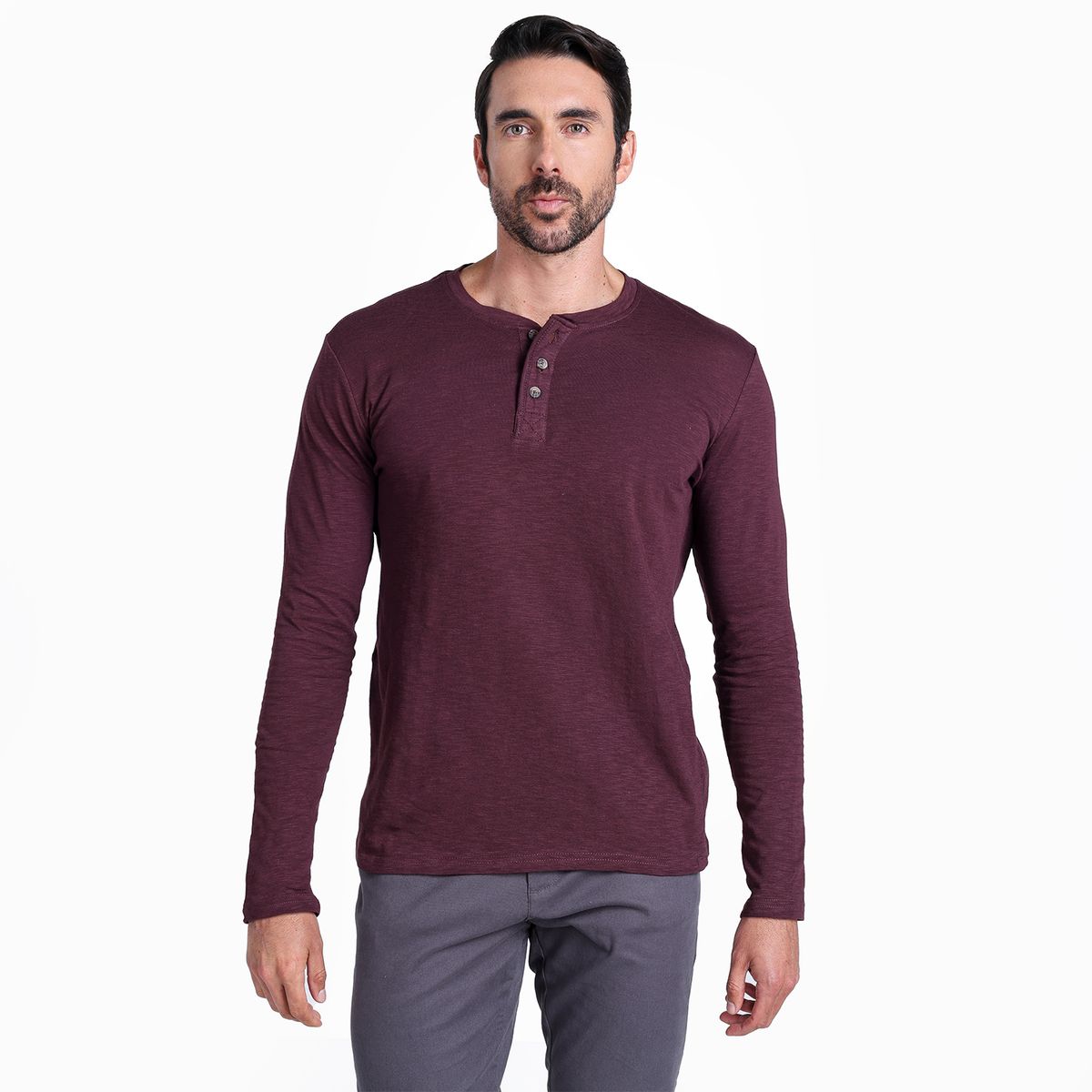 NEWPORT - Camiseta Hombre Manga larga de Algodón Newport