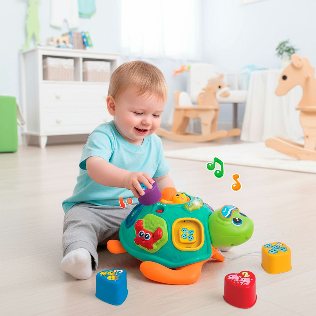 WINFUN - Juguete para bebé didáctico Winfun: Tortuga interactiva musical