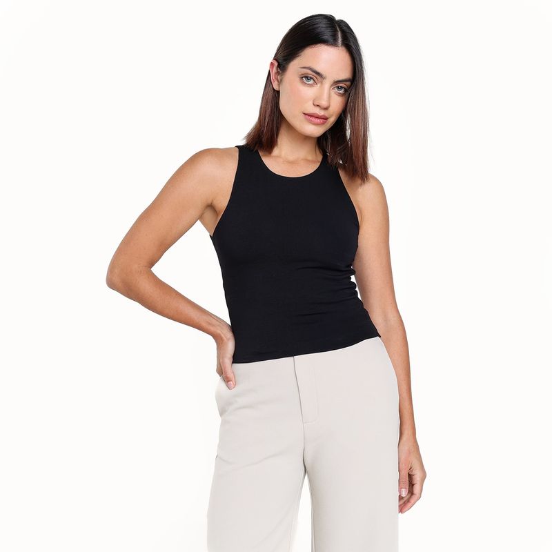 BASEMENT - Blusa Mujer Sin mangas de Algodón Basement