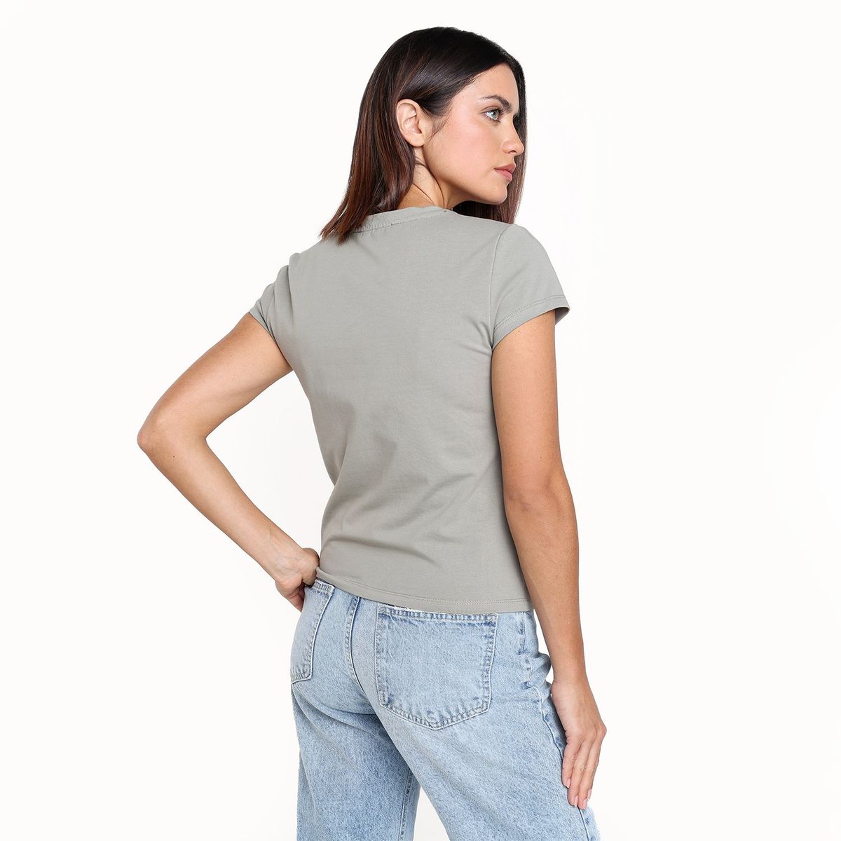 BASEMENT - Camiseta Mujer Manga corta de Algodón Basement