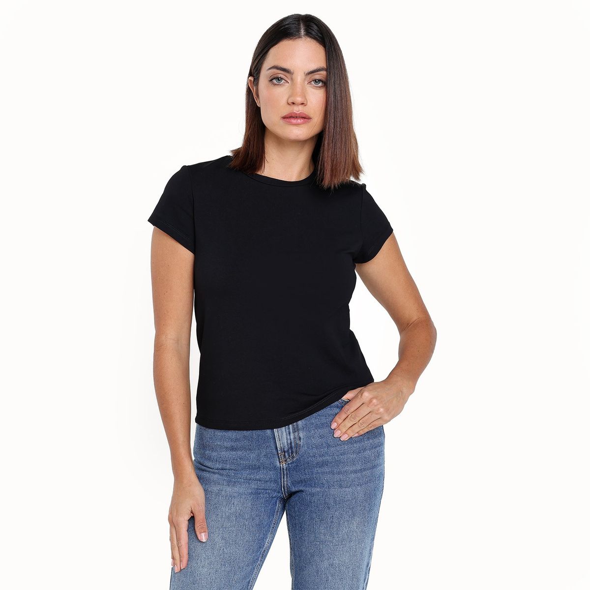 BASEMENT - Camiseta Mujer Manga corta de Algodón Basement