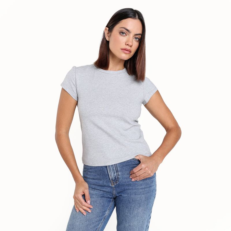 BASEMENT - Camiseta Mujer Manga corta de Algodón Basement