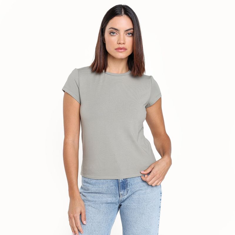 BASEMENT - Camiseta Mujer Manga corta de Algodón Basement