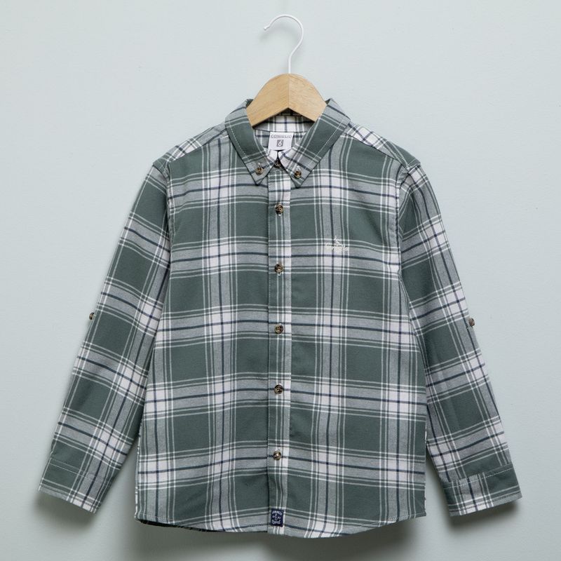 CONIGLIO - Camisa Niño de Cuadros Manga larga Algodón Coniglio