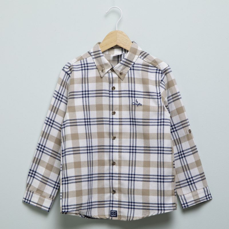 CONIGLIO - Camisa Niño de Cuadros Manga larga Algodón Coniglio