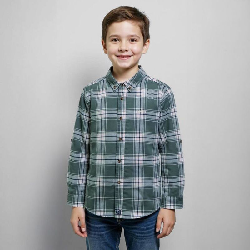 CONIGLIO - Camisa Niño de Cuadros Manga larga Algodón Coniglio