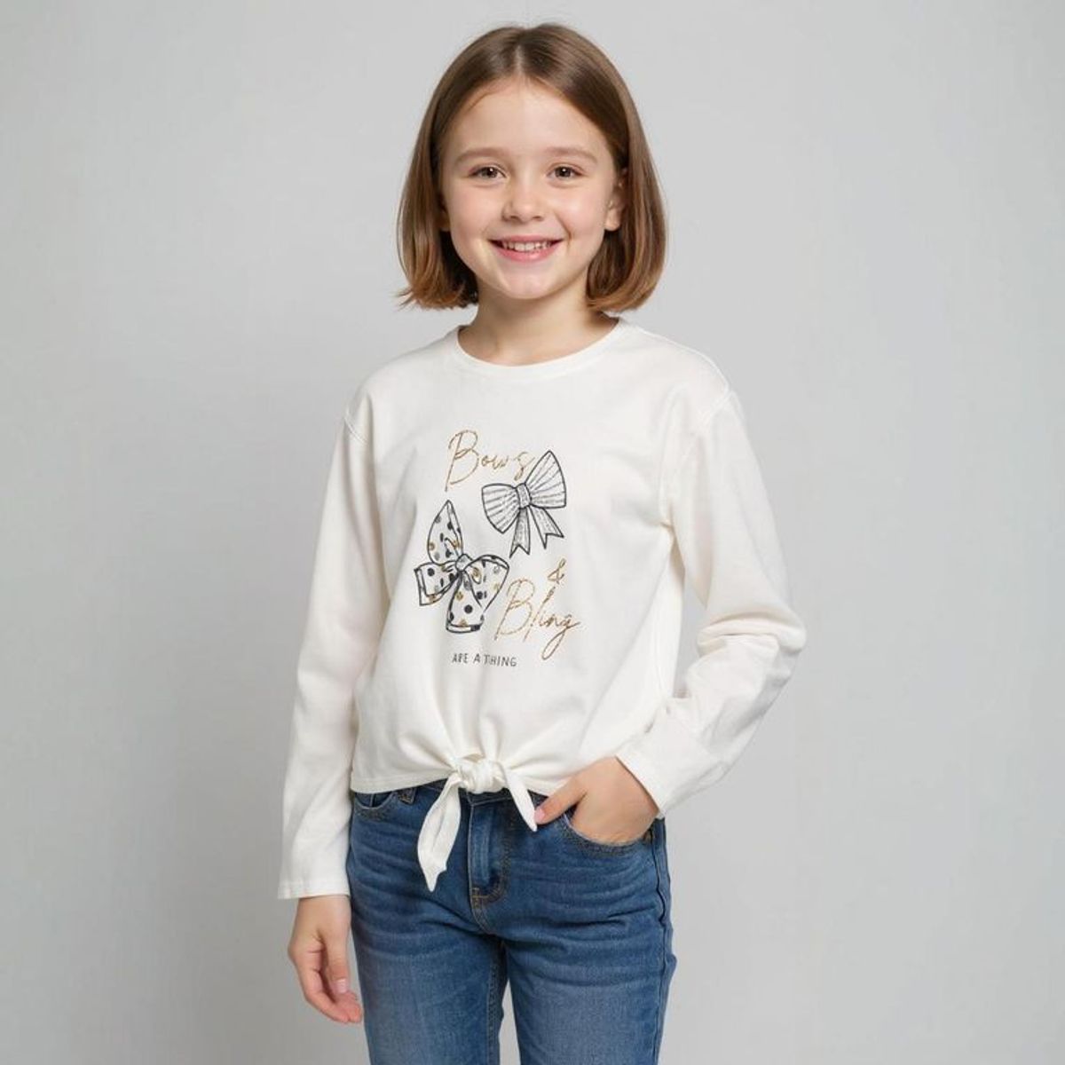 YAMP - Camiseta manga larga Niña Manga larga Algodón Yamp