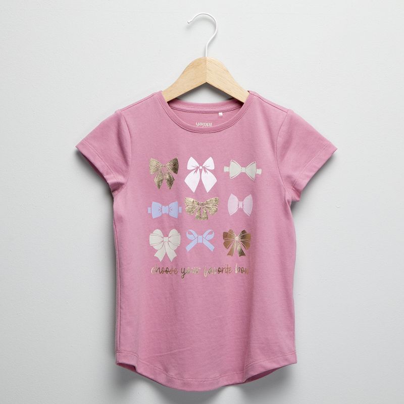 YAMP - Camiseta Niña con Estampado  Manga corta Algodón Yamp