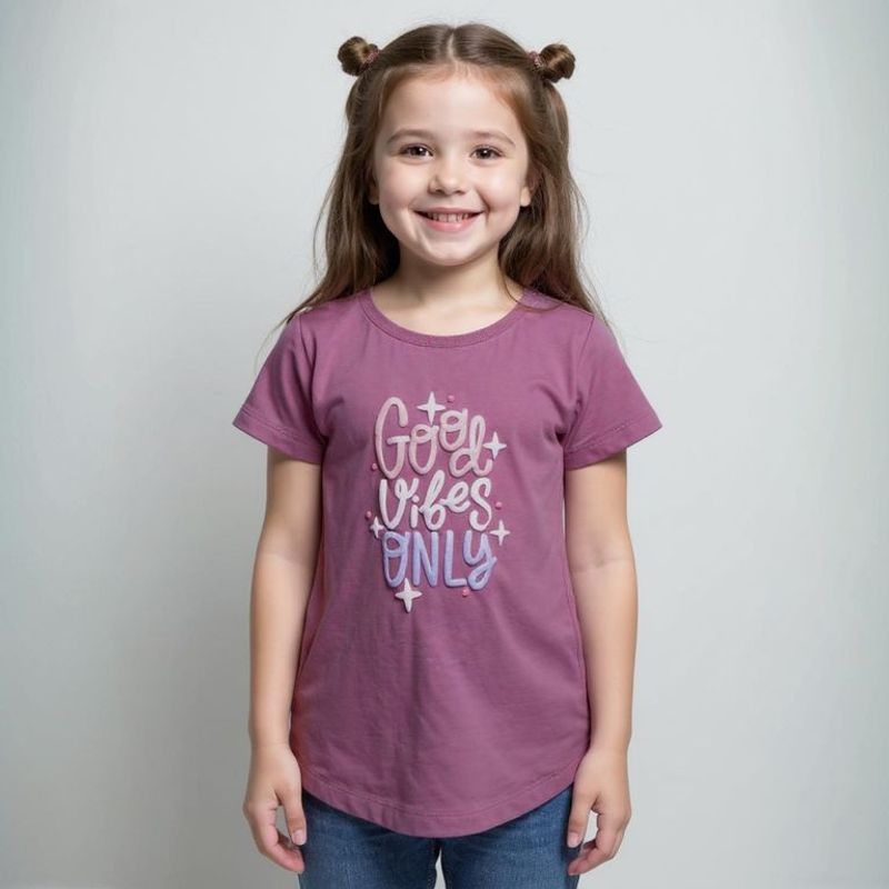 YAMP - Camiseta Niña con Estampado  Manga corta Algodón Yamp