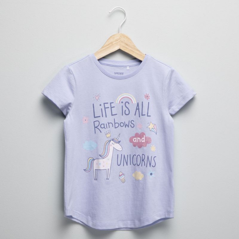 YAMP - Camiseta Niña con Estampado  Manga corta Algodón Yamp