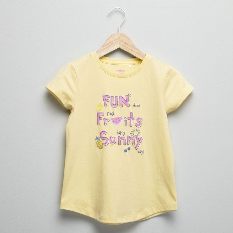 YAMP - Camiseta Niña con Estampado  Manga corta Algodón Yamp