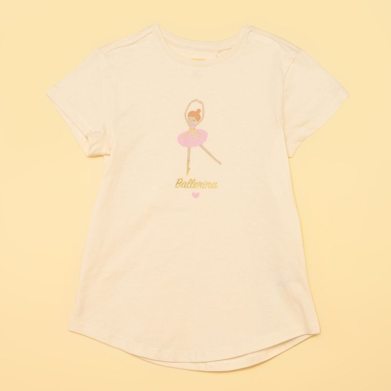 YAMP - Camiseta Niña con Estampado  Manga corta Algodón Yamp