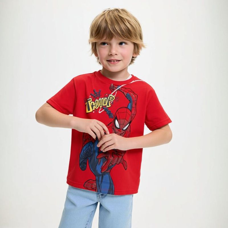 DISNEY - Camiseta Niño con Estampado Spiderman Manga corta Algodón Spider-man