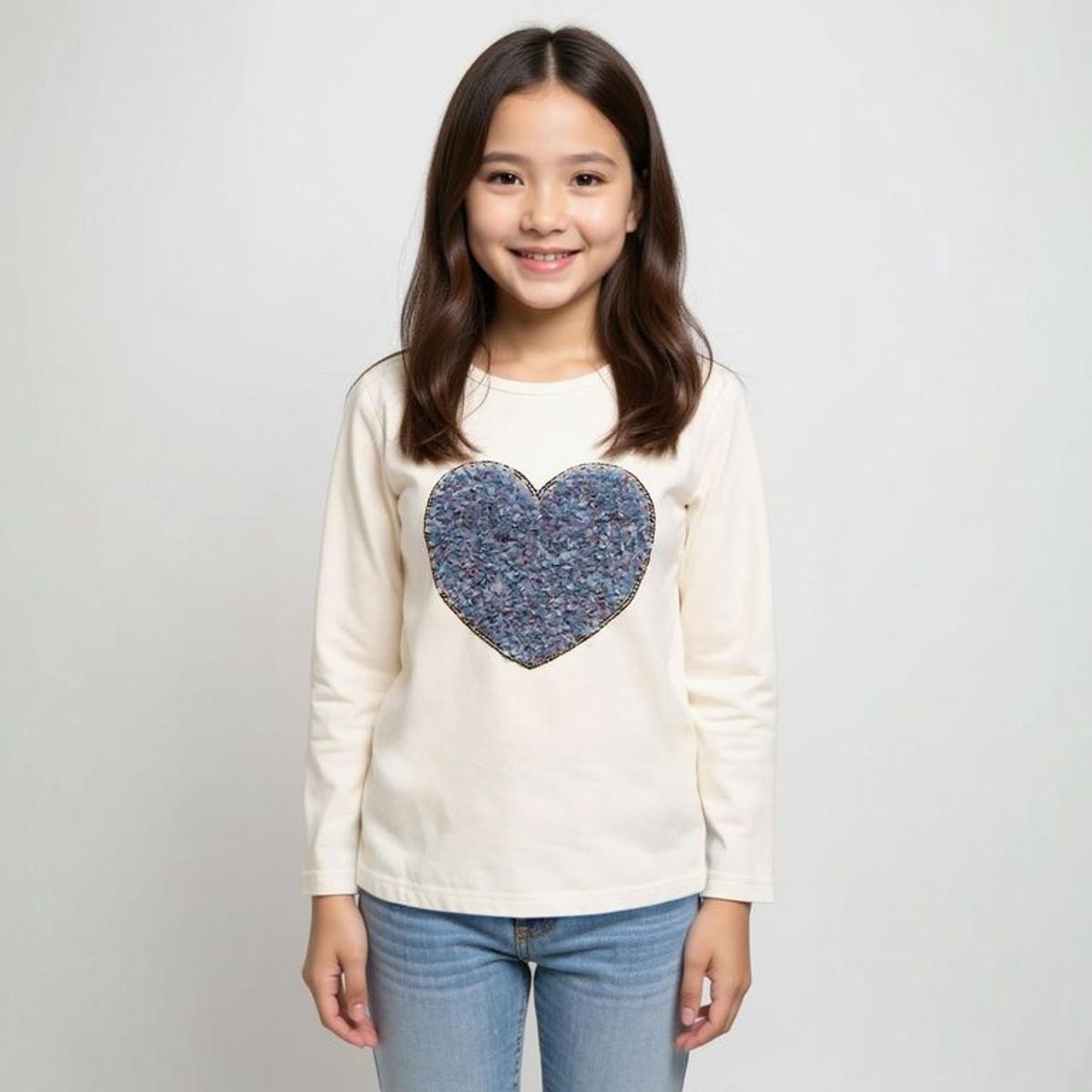 YAMP - Camiseta manga larga Niña  Con aplique Manga larga Algodón Yamp