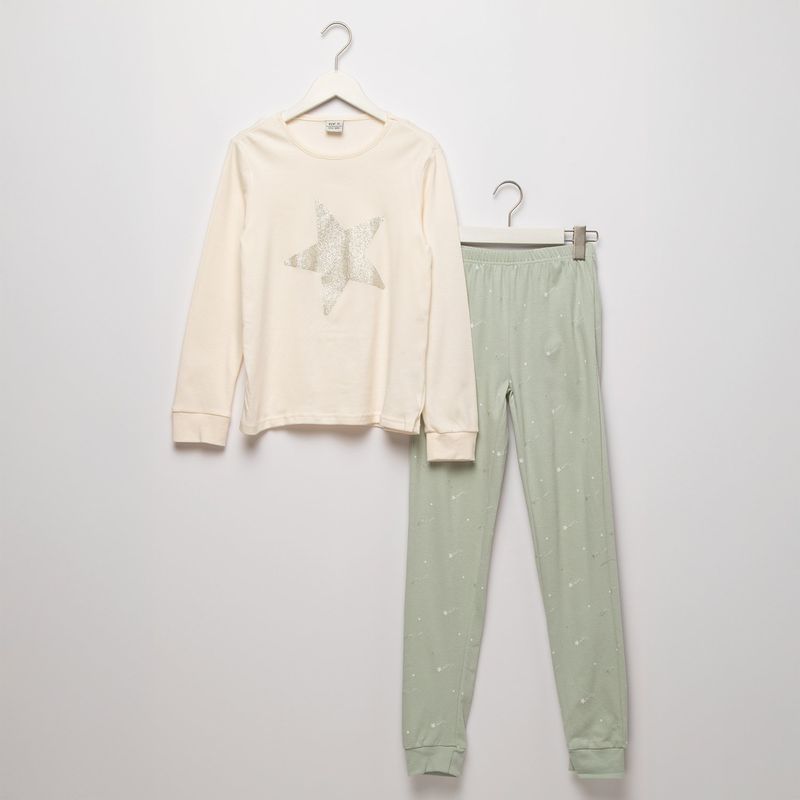 ELV - Pijama Cintura elásticada para Niña 2 piezas Manga larga de ELV